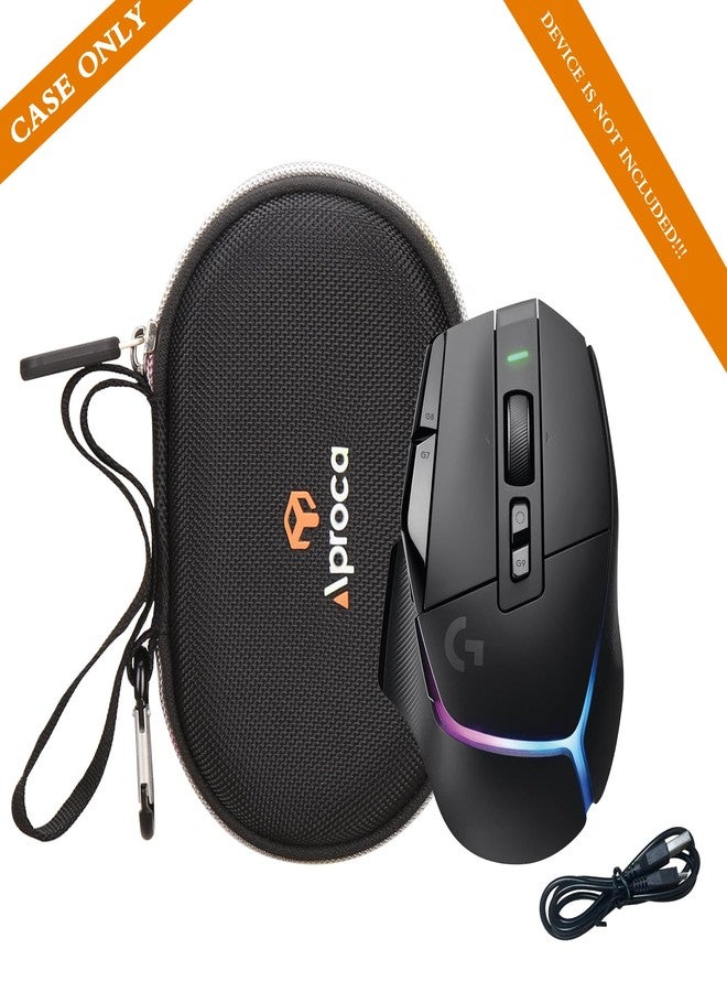 ابروكا حقيبة تخزين صلبة محمولة سوداء من أبروكا، مخصصة لماوس لوجيتك G502 X Plus Lightspeed اللاسلكي البصري - Image 4